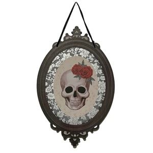 NU Gothic victorian skeleton wall plaque Halloween home decor hanging plaqaue